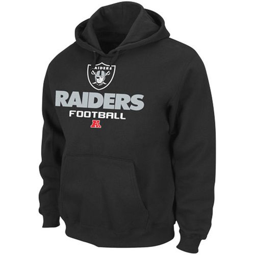 Oakland Raiders Majestic Critical Victory Pullover Hoodie Black - Click Image to Close